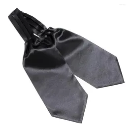 Bow Ties Hooyi 2023 Solid Color Black Silk Cravat Vuxen Casual For Men Nice Gift Ascot Wedding