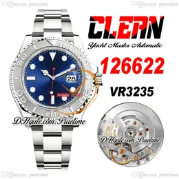 Clean CF 126622 VR3235 Orologio da uomo automatico Y-M 40 Lunetta girevole Quadrante blu 904L OysterBracciale in acciaio Super Edition Same Series Card Puretime Reloj Hombre Montre 2023
