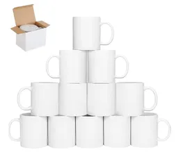 11 uncji kubki sublizacyjne puste kubki do kawy sublimaton z dużym rączką białą kubek ceramiczny z białym pudełkiem na prezent