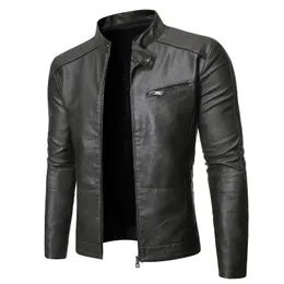 Men's Leather Faux Leather PU Casual Leather Jacket Men Spring Autumn Coat Motorcycle Biker Slim Fit Outwear Male Black Blue Clothing Plus Size S-3XL 230613