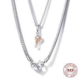 925 Sterling Silver Charm Halsband Justering Inombar Moment Charm 45cm halsband DIY Pandora halsband smycken gratis leverans