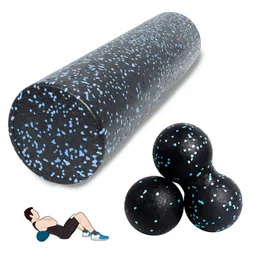 Yoga Blocks Yoga Block Roller Fitness Ball Set EPP High Density Foam Roller Deep Tissue Massage Pilates Body Muscle Release Exercises 230613