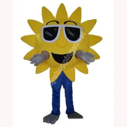 Performance Yellow Sunflower Mascot Costume Top Quality Cartoon Character Outfits Suit Christmas Carnival Unisex Vuxna Karneval Birthday Party Dress