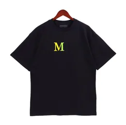 Nova camiseta de grife para homem, roupa feminina, manga curta, luxo, puro, algodão, design com estampa de letras S-XL, roupa de verão