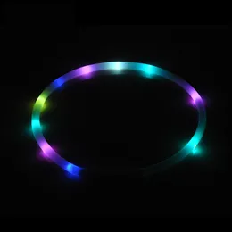 Hundhalsar Leases Dog Collar LED Lätt blinkande natt USB laddande hundkatthalsar USB Luminös krage Pet Collarneck Decoration Glowing In Dark 230613