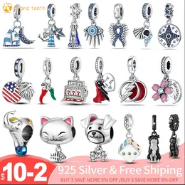 925 Sterling Silver för Pandora Charms Autentisk pärla DIY Pendant Kvinnliga armband Pärlor Pet Styling Pendant Pärl Säkerhetskedja