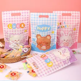 I migliori auguri Fortuna Stampa Regalo di compleanno Baby Shower Piccola borsa Tenuto in mano Chiusura a cerniera Imballaggio Self Stand Biscotti Borse Forniture per feste per bambini