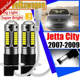 New 2Pcs H3 Car Lamps Canbus No Error LED Front Headlight Fog Signal Lights Bulbs For Volkswagen VW Jetta City 2007 2008 2009