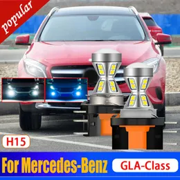 New 2x Canbus H15 LED DRL Front Signal Day Light Bulb Daytime Running Lamp For Mercedes-Benz GLK-Class 2013 2014 GLA-Class 2015 2016