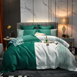 مجموعات الفراش 4 قطعة خضراء وبيضاء بياضات السرير الفسيطة الفسيفساء الفسيفساء