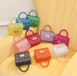 Plaid transparent liten fyrkantig handväska 2023 Summer PVC Women's Bag Fashion Shoulder Crossbody Mini Diamond Bags