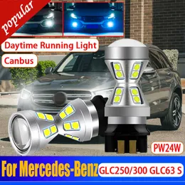 Novo 2x Canbus Sem Erro PW24W LED Front Turn Signal Day Daytime Running Lights Para Mercedes-Benz GLC63 S GLC300 GLC250 2016 2017 2018