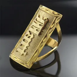 Pierścień Solitaire spersonalizowany regulowany imienny pierścionek z imieniem dla chłopaka prezenty biżuterii 230613