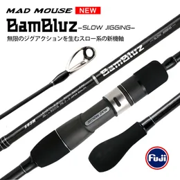 Canne da pesca per barche Madmouse Bambluz 1.9m Spiral X Carbon Fuji Parts Slow Jigging Spinning Casting Canna da pesca Lure 200-400g ML/M/MH Canna da barca 230614