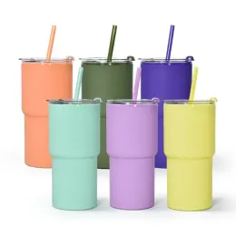 Express! 9Colors 17oz Acrylic Regular Tumblers Double Wall Acrylic Tumbler with Lid and Corlorful Straws Reusable Plastic Cup Colored Travel Mugs DIY