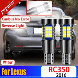 NOWOŚĆ 2PCS CANBUS CANBUS BRIST BARDZEK 921 LED REVER REVERLE W16W T15 Backup Bulbs Auto Super Biały DC12V dla Lexus RC350 2015 2016