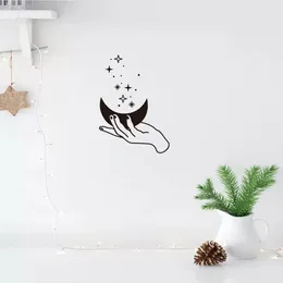 Creative Hand Holding The Moon Wall Stickers Living Room Kids Room Home Decoration Bedroom Removable Mural Self-adhesive Decals