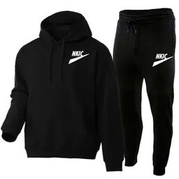 Męski czarny dres logo marki 2-częściowy zestaw strój do biegania moda męska odzież Streetwear odzież dresy ubrania do biegania