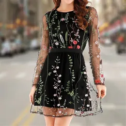 Summer Dresses For Women 2022 Floral Embroidered Party Dress Lace Mesh Double Layer Mini Dress Vestidos De Verano Mujer