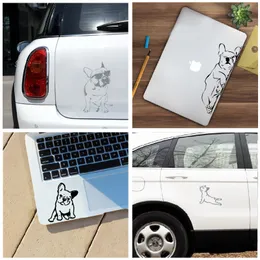 Apple MacBook Air / Pro Decorationのフランスブルドッグラップトップデカール、面白い犬シルエットビニールステッカーデカールカーウィンドウの装飾