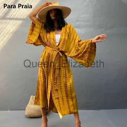 Sıradan Elbiseler Para Praia 9 Renk Bikini Örtüsü Plaj giyim Kimono Plaj Cobe Femme Uzun Elbise Sarong Kadınlar Gevşek hırka Mayo Kapakları J230614
