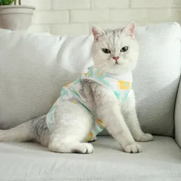 Trajes de gato Fita de fixação fofa em volta do pescoço Bem costurada Protetor de ferimento abdominal para animais de estimação Terno Neutralização Anti-lamber