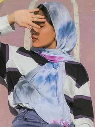 Abbigliamento etnico JTVOVO 2023 175x70CM 11 colori Donne musulmane Hijab Moda Tie-dye Perla Chiffon Avvolgere Foulard Dubai India Turbante sfumato