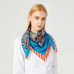 Schals 90 cm Luxus Quadrat Schal Twill Seide Marke Frauen Hijab Kopf Handgemachte Gekräuselte Mode Design Foulard Bandana Für Dame