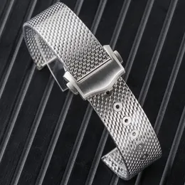 Pulseiras de relógio 20 mm pulseira de aço inoxidável prateado para Omega007 HEIMDALLR pulseira de malha de luxo acessórios de reposição peças 230613