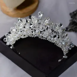 Hair Clips Baroque Oversize Crysatl Wedding Tiara Headbands Brides Hairbands Evening Jewelry Bridal Accessory