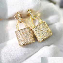 Charm Fashion Luxury Fl Diamond Lock Crystal Earrings For Women Classic Designer Stud High Quality S925 Sier Earring Drop Delivery Je Dhk3U