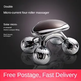 Массагер с массажированием Microcurrent Electric Face Massager 3D Reducer Fourwheel Roller V и прибор для подъема красоты глаз 230613