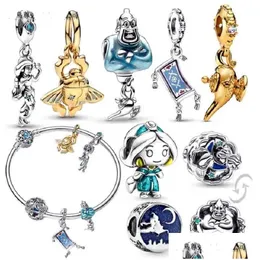 Gümüş Pandora bileziklerine uyuyor 20pcs Noel Claus Noel Uçan Halı Sier Charms Bilezik Boncukları Mücevher Yapma 925 Sterling D DH9ZC