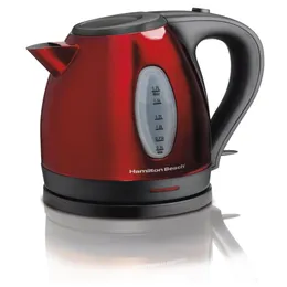 Hamilton Beach Electric Kettle, Fast Heating, Cord-Free Serving, 1 7 Liter, Stainless Steel, Red, 40885