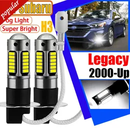 New 2Pcs H3 Car Led Lamp Canbus No Error LED Front Headlight Fog Signal Light Bulbs For Subaru Legacy 2000 2001 2002 2003 2004 2005