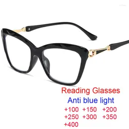 نظارة شمسية أزياء قطة مكافحة خفيفة مضادة للضوء الأزرق نظارات المرأة المصممة الفاخرة المظاهرة النظارات المنتهية النظارات 2.5