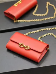 2023 New Women's Chain Bag Plain Cowhide Crossbody Bag High-End Custom Quality Shoulder Bag med sex kortplatser och en blixtlåsficka är mycket praktisk738109