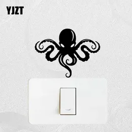 YJZT Modern Cartoon Octopus Wall Decal Vinyl Switch Switch Sticker Creative Home Decoration S19-0073