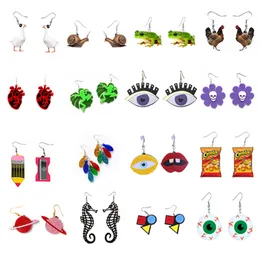 Charm Yaologe Black Dark Skl Moth Insect Butterfly Cow Bird Frog Acrylic Earrings For Women 2022 Statement Fashion Jewelry Gifts Dro Smt0O