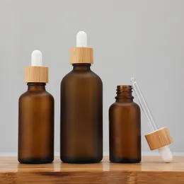 Frosted Brown Essential Oil Glass Bottle Dropper Bottle for Skincare 10ml 15ml 20ml 30ml 50ml 100ml
