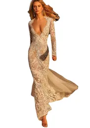 Берта русалка с длинными рукавами свадебные платья современные кружевные цветочные сексуальные v nece