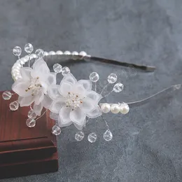 Moda Fada Tiara Coroa De Cabelo Branca Coroa De Cabelo Pérola Argola Noiva Coroa Doce Touca De Casamento Mulheres Elegante Acessórios para Cabeça