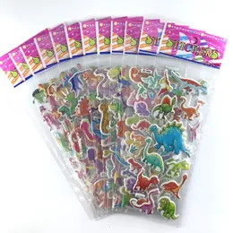 Kids Toy Stickers 12 SheetsSet 3D Dinosaur for Toys Home Wall Decor Cartoon Sticker Scrapbooking Boys Notebook Diary Label 230613