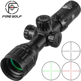 FIRE WOLF 3-9X32 Mirino ottico tattico da caccia con mirino a croce illuminato rosso verde