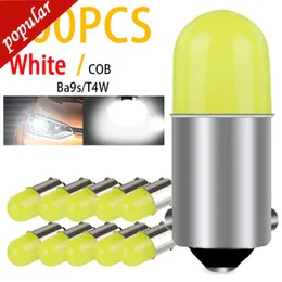 Ny 200st BA9S LED T4W H6W T11 363 Bil Interiör registreringsskylt Ljus Läsning Dörr Auto Trunk Lamp Round 3D Cob Map Bulb DC 12V White