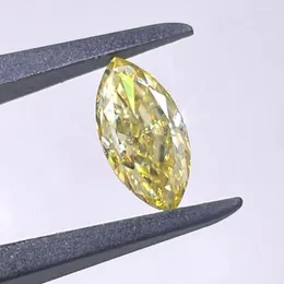 Свободные драгоценные камни настоящий темно -желтый цвет Moissanite Marquies