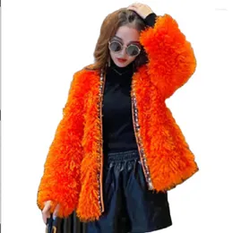 Maglieria da donna Autunno Inverno Scollo a V Pelliccia sintetica Cardigan sfocato Lana di agnello Diamanti Cappotto Nappe di perline Giacca pelosa con frange OL Crop Top