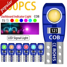 New 100PCS Canbus W3W W1.2W Car Interior T5 Led COB 2SMD Light Dashboard Lamp Auto Indicator Side Wedge Light Instrument Bulbs DC12V
