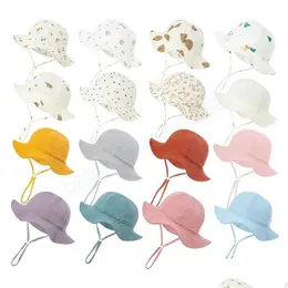 Bonés Chapéus Primavera Verão Baby Bucket Hat Boné Estampado Recém Nascido Ao Ar Livre Praia Criança Menino Menina Sol Crianças Sunsn Acessório Drop Delivery Ki Dhen5