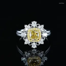 Cluster Rings Online Celebrity Trasmissione in diretta Prodotto Simulazione Topaz Flower Full Diamond Open Ring Female